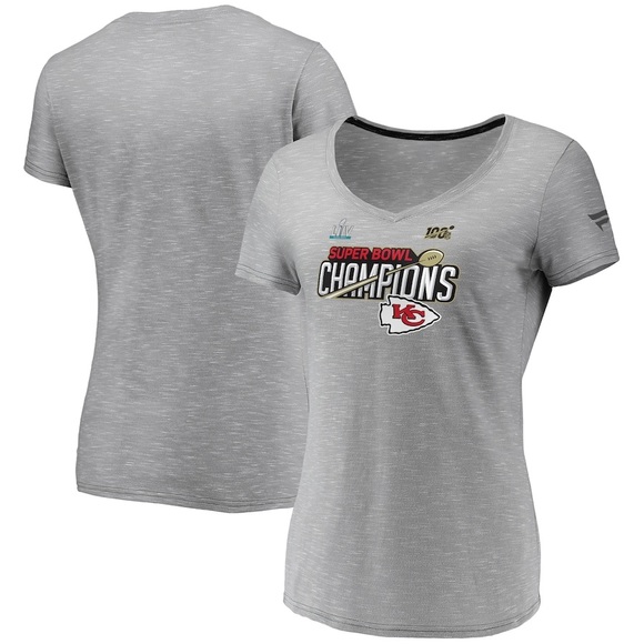 Kansas City Chiefs Super Bowl LIV Champions Women’s V-Neck T-Shirt - Picture 3 of 4